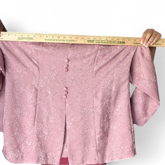 MERYL FASHIONS Ltd Pink Textured  Vintage Dress Suit 16WP. NWOT - Picture 7 of 8